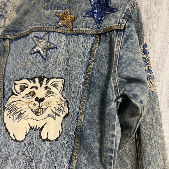 London Fog Embellished Jean Jacket – Vintage Style – L - Picture 6 of 6